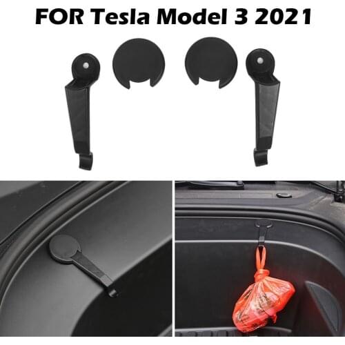 2pcs Front Trunk Grocery Bag Hooks Frunk Bolt Cover Wear-Resistant Trunk Hooks for Tesla Model 3 Modification Car Accessories