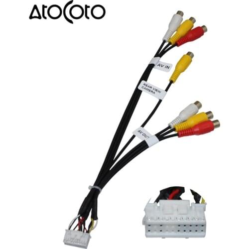 20 Pin Plug Car Stereo Radio RCA AV IN Output Wire Harness Wiring Connector Adapter Cable