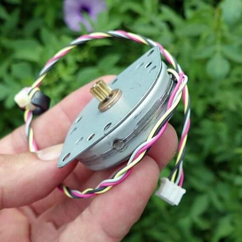 4PCs 44MM Two Phase Four Wire Ultra-thin Stepper Motor S44M100S17,10-Copper Gear, 0.5 Modulus DC 12V 3.6 Degree Shaft Dia 1.5MM
