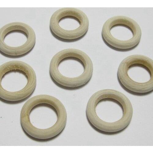 50 Natural Untreated Plain Wooden Round Ring Beads 25mm