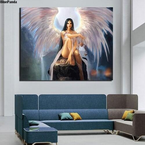 Angel Girl Wings Abstract Canvas Poster Minimalist Art Painting All Picture Print Living Room Bedroom Decoration