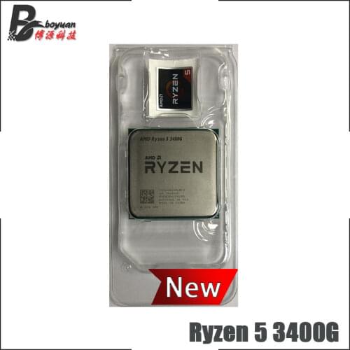 AMD Ryzen 5 3400G R5 3400G 3.7 GHz Quad-Core Eight-Thread 65W CPU Processor L3=4M YD3400C5M4MFH Socket AM4 New but no fan