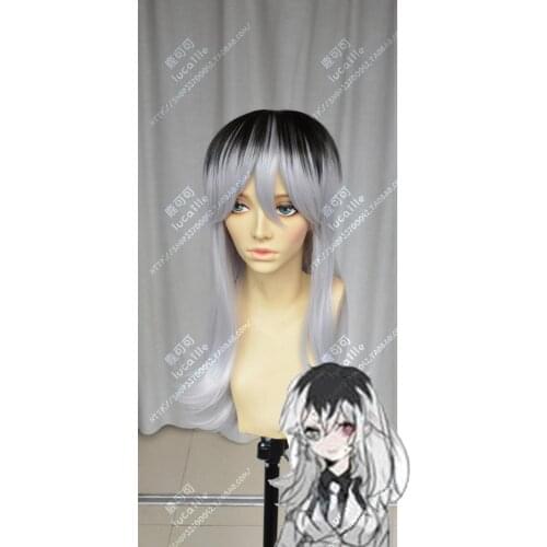 Anime Tokyo Ghouls Kaneki ken Cosplay Wigs For Girls Long Heat Resistant Synthetic Hair Wig + Wig Cap