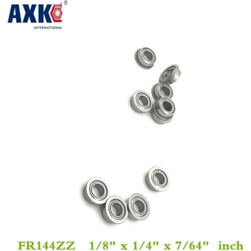Free Shipping High Quality 50pcs Fr144zz (3.175x6.35x2.779) Bearing 1/8" X 1/4" X 7/64" Inch Flanged Ball Bearing