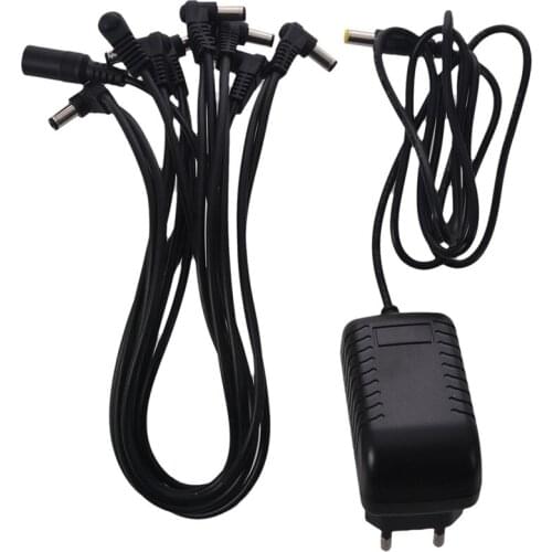 Power Supply for Effect Pedal with 8-Way Cable 9V 1A AC / DC Power Adapter for Pedals with Electric Guitar Effect