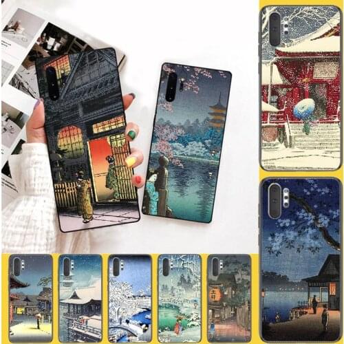 PENGHUWAN Ukiyo-e Tokyo Japanese Art TPU black Phone Case Cover Hull for Samsung Note 3 4 5 7 8 9 10 pro M10 20 30