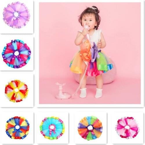 Summer Green Tutu Children Rainbow Tutu Christmas Skirt For Girl Baby Rainbow Pettiskirt For 0-9Years