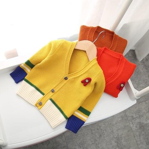 2 3 4 5 6 Years Baby Sweaters Toddler Boys and Girls Knitting Clothes Kids Long Sleeve Patchwork Cardigan Coats Toddler Jackets