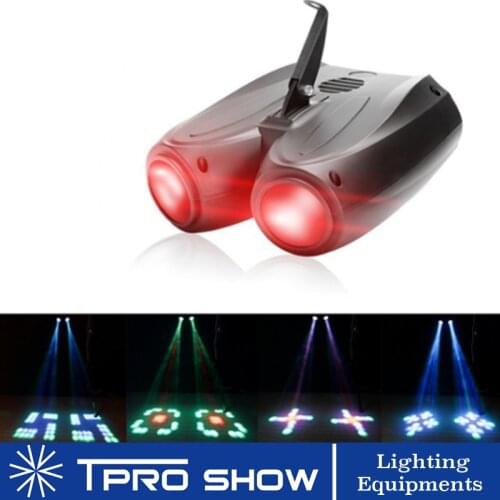 DJ Party Disco Light LED Double Head Airship Moonflower Light Auto Music Activated Mini Gobo Projector For Home Entertainment