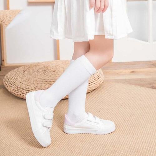 Knee High Socks Kids Boys Girls Long Tube Socks for School Uniform Children White Socks Harajuku Socks Long Student Black 1-15Y
