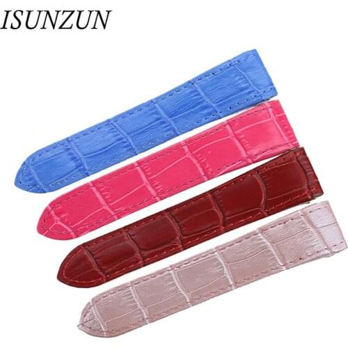 ISUNZUN 20cm 23cm Mens Watch Band For Cartier Santos100 Genuine Leather Watch Strap Nato Calf Leather Strap For Men Watchband