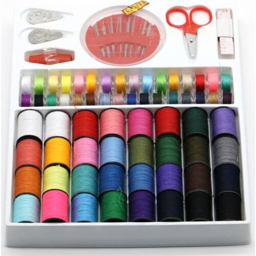 Pack Of 64 Mixed Colors Polyester Spool Sewing Thread Hand Machine Sewing Roll Durable Polyester Sewing Thread Suit