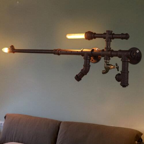 Retro industrial lamp creative personality loft gear restaurant aisle bar cafe water pipe wall lamp steam punk light