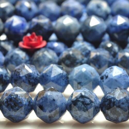 Natural Blue Dumortierite Diamond Faceted Round Beads Wholesale Loose Gemstones Semi Precious Stones for Jewelry Making Diy