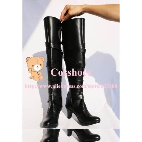 Custom made black undertaker shoes boots from black butler Kuroshitsuji Cosplay