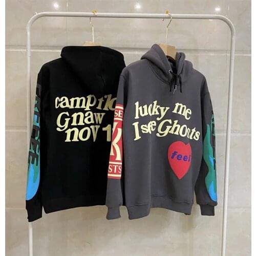 Harajuku Autumn Winter Couples Men Sweaatshirt Hoodies Oversized Red Star Fashion Casual Hoody Hip-Hop Print Love Kanye Hooded