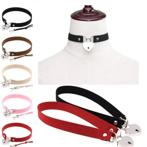Egirl Key and Lock Pendant Night Club Choker Necklace Black Red Faux Leather Sexy Collar Choker Women Girl Punk Party Jewelry