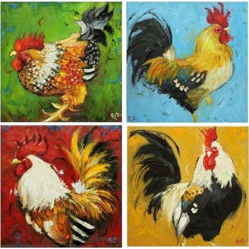 Full drill diamond painting cross stitch diamond embroidery Colorful cock crafts pictures of crystals diamond mosaic HL200