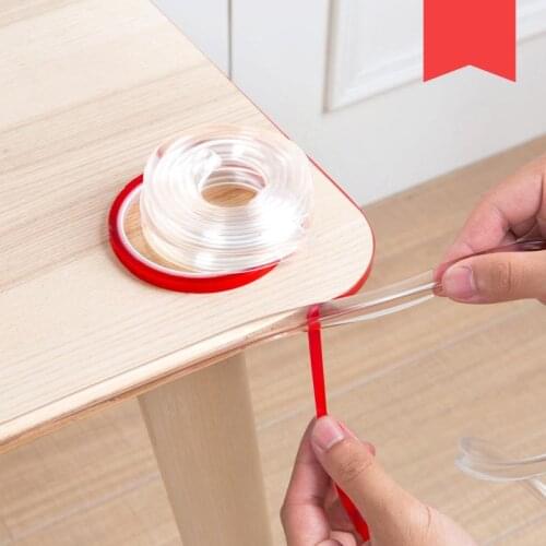 Transparent Table Edge Furniture Guard Corner Protectors Bumper Strip with Double-Sided Tape for Cabinets, Tables, Drawers 1M