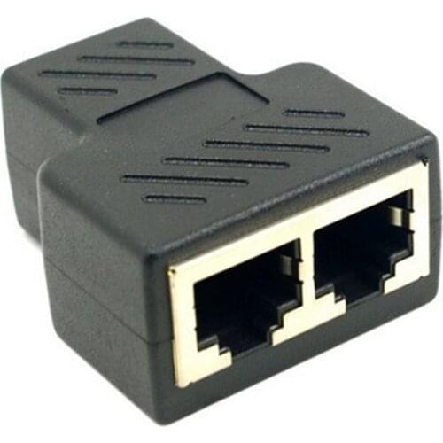 1 To 2 Ways RJ45 Female Splitter Adapter Ports Coupler For LAN Ethernet Network Cable Double Connector Laptop Docking Station