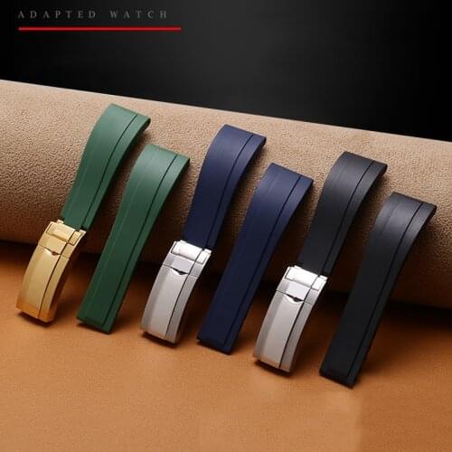 Waterproof Rubber Silicone watchband 20mm black green blue strap Replacement belt for Rx Yacht Master Submarine r bracelet