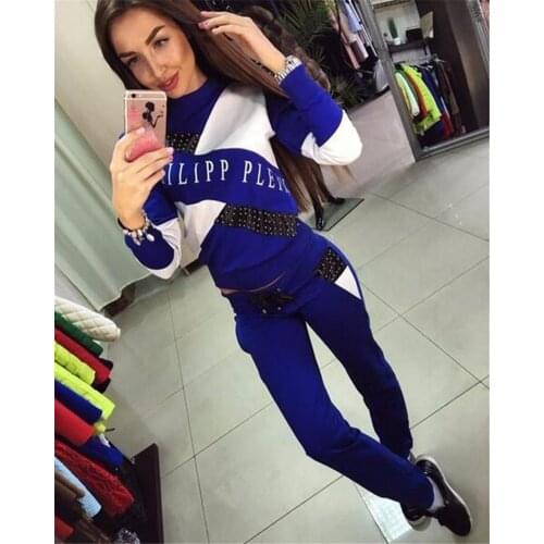 Tracksuit Women Two Piece Set Spring Autumn Colorblock Matching Sets Long Sleeve Pullover Top And Pants Sweatsuits Jogging Femme