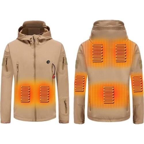 Electric Heated Jackets Vest Down Cotton Outdoor Coat USB Electric Heating Hooded Winter Thermal Warmer Jackets Winter Outdoor