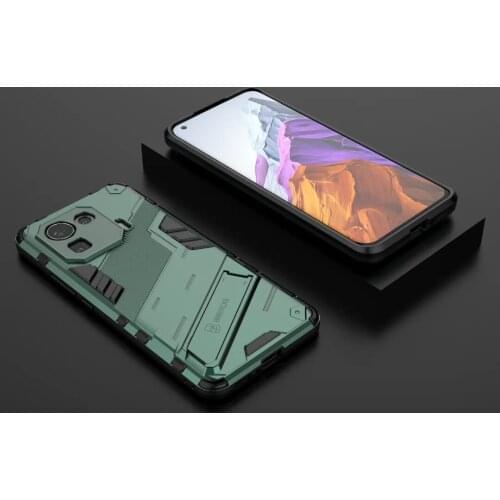 Shockproof Armor Rugged TPU Bumper Funda Cover For Xiaomi Mi11 Mi 11 Pro Mi11pro 6.81 Inch Case PC Stand Coque Shell Housing