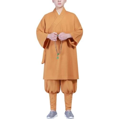 Unisex High Quality Summer&Spring Buddhist Shaolin Monk Kung Fu Suits Zen Lay Martial Arts Clothing Arhat Lohan Wushu Uniform