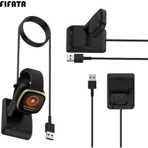 FIFATA USB Vertical Magnetic Wireless Charging Dock For Fitbit Versa 3/Sense Smart Watch Portable Fast Charge Charger Cable