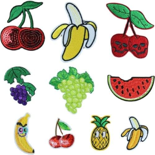 Fruits Watermelon Grape Banana Patches Sewing Embroidered Applique for Jacket Clothes Stickers Badge DIY Apparel Accessories