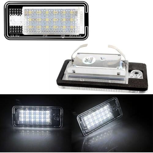 1 Pair Car LED License Number Plate Light Lamp White for Audi A3 S3 8P A4 B6 B7 A5 A6 4F Q7 A8 S8 C6