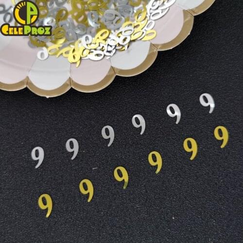 15g Age 6 9 Table Confetti Goden Silver 6th 9th Anniversary Event Party Decoration Confetti Sequin first birthday Party Supplies