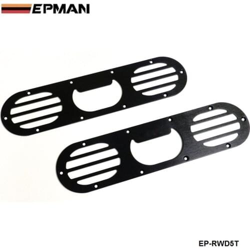 2PCS Aluminum Rear Bumper Race Air Diversion Diffuser Gunmetal For Honda Civic EP-RWD5T