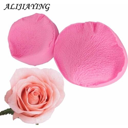 2Pcs/set Big Rose Flower petal Sugarcraft Silicone Fondant Molds Wedding Cake Decorating Tools dessert decorators moulds D1284