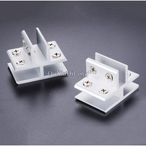 Brand New 2PCS Aluminum Alloy Glass Clamps Clips T Shape Board Frame Glass Shelf Fixed Holder Brackets No Drilling for 10~12mm