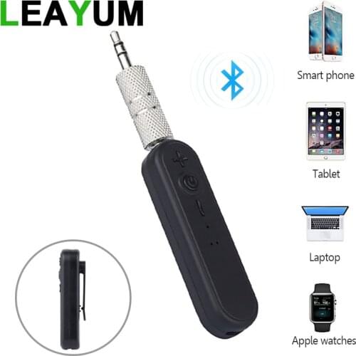 Bluetooth 4.2 Adapter Car Aux Wireless Audio Adapter Hands-free Calling Portable Receiver 3.5mm Jack Output for Home/Car Audio
