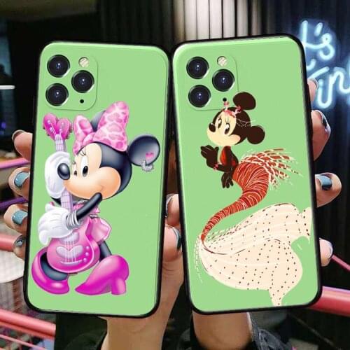 Minnie mouse toy Anime Phone Case cover For iphone 12 Pro Max 11 8 7 6 S XR PLUS X XS SE 2020 mini cell shell Mint Green