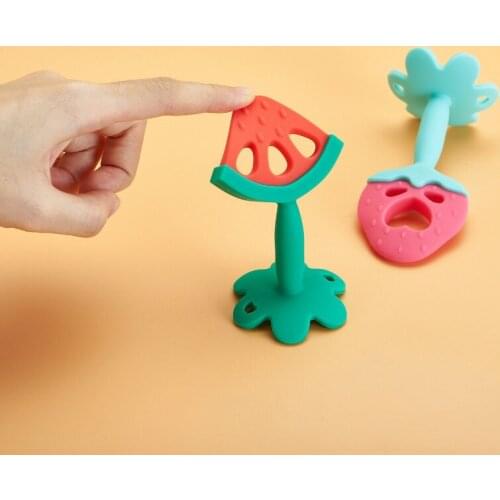 Baby Fruit Teether Baby Molar Stick Fruit Food Silicone Bite Fun Play Mouth