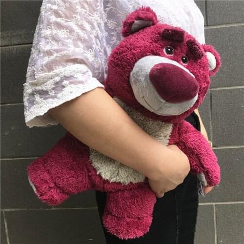 Disney Toy Story Lotso Huggin Bear Plush Toys Stuffed Super Soft Strawberry Bear Bag Doll Kids Xmas Gift with Strawberry Smell