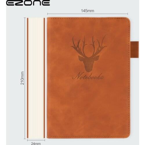 EZONE 360 Pages A5 Notebooks Student Stationery Office Supplies PU Leather Surface Soft Surface Thick Simple Meeting Record Book