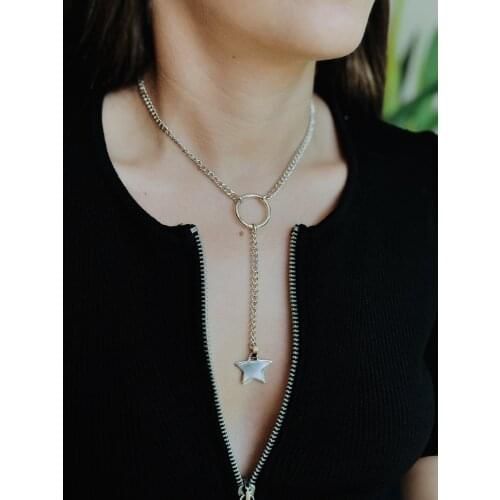 GULCE DERELI, STAR SYMBOL CHARM, CHARM NECKLACE, THREE WAY CHAIN NECKLACE, GIFT BOX, GOLD/SILVER PLATED