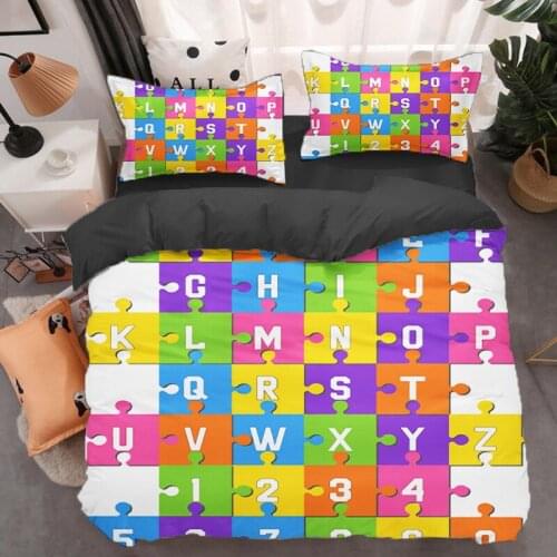 Classic Striped Rain Bow Kids Bedding Set Child Duvet Cover Queen 220x240 260x220 Bed Cover Coarse Calico Double Single Size