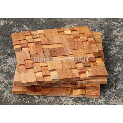 Classic style Wood mosaic tiles wall sticker home wall decoration material 3D panel wood 1 Box (11sheet) Cover 1 square meters