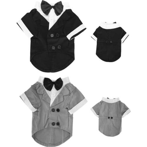 Pet Small Dog Suit Pet Bow Tie Collar Shirt Stylish Clothes for Wedding/Party/Event Dog Summer Clothes Jacket Coats Pet Supplies