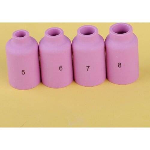 LETAOSK 4pcs Ceramic Cup Nozzles 10N49 10N48 10N47 10N46 Fit for WP17 18 26 TIG Welding Torch Tool Accessories