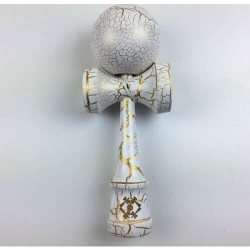 MOQ 1 piece full crack jumbo Kendama Ball white&gold Japanese Traditional game in stock size: 18CM*5cm Random Color