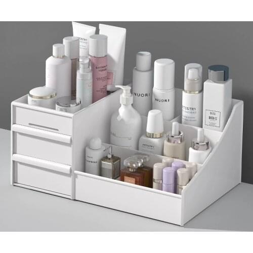 Desk Makeup Organizer Large Capacity Cosmetic Sundries Storage Box Desktop Jewelry Nail Polish Makeup Drawer Organizer Container