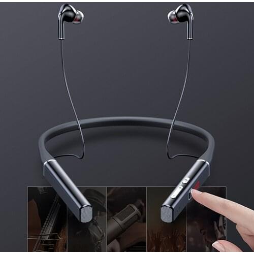 100 hours TWS Wireless Magnetic Neckband Headphone Earphone IPX3 Sport Headset Waterproof Noise Cancelling Microphon