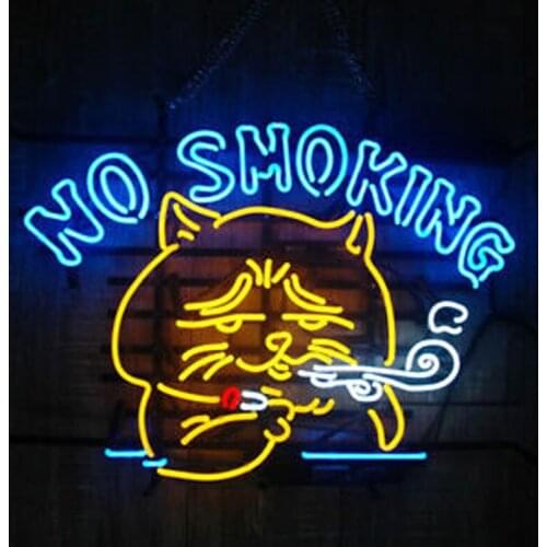 Neon Sign For No Smoking Cat PARTY home LOGO glass anuncio luminoso neon lights for rooms ub world series neon wall lights Lamp